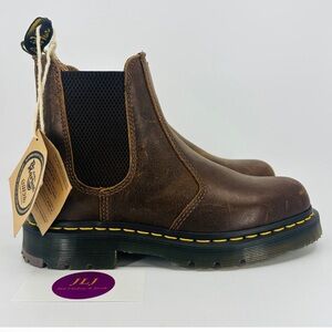 Dr. Martens Women's 2976 SR Slip Resistant Brown Leather Chelsea Boots Size 6